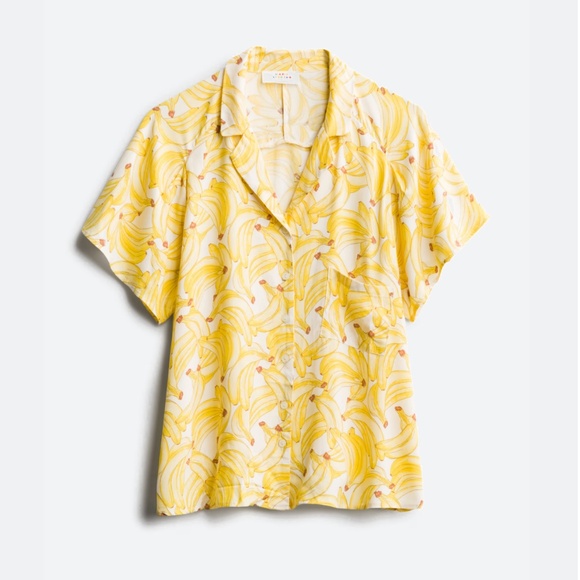 Women’s Banana Print Top, Size 1X - Picture 1 of 1